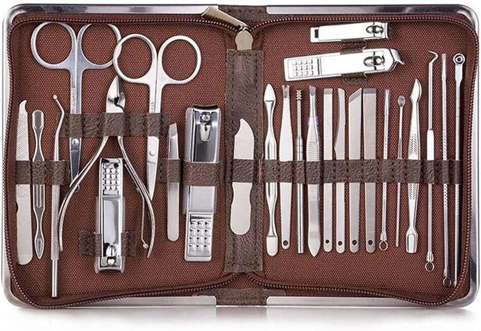 JJZXD 26ピースネイルクリッパーマニキュアセットステンレススチール